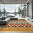thumbnail image 1 of ODIKA 9'x12' Washable Area Rug Non-Shedding, Easy Care Orange Sunset Geometric Design Intricate and Diamond with Bold Stripes for Master Suite, California King, Under Bed, 1 of 7