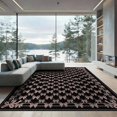 thumbnail image 1 of ODIKA 9'x12' Washable Area Rug Non-Shedding, Easy Care Ribbon Motif Repeating Lattice Shaped Themed Polka Pink Flowing Dynamic for Master Suite, California King, Under Bed, 1 of 7