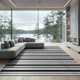 thumbnail image 1 of ODIKA 9'x12' Washable Area Rug Non-Shedding, Easy Care Stripe Contrast Front Geometric Striped Block Door Under Layering for Master Suite, California King, Bed, 1 of 7