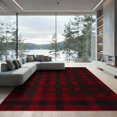 thumbnail image 1 of ODIKA 9'x12' Washable Area Rug Non-Shedding, Easy Care Tartan Gingham Striped Checkered Field Front Layering Large Plaid Flowing for Master Suite, California King, Under Bed, 1 of 7