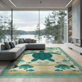 thumbnail image 1 of ODIKA 9'x12' Washable Area Rug Non-Shedding, Easy Care Turtle Beachy Ocean Entry Themed Teal Bathroom Long Nautical Flowing Dynamic for Master Suite, California King, Under Bed, 1 of 7