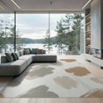thumbnail image 1 of ODIKA 9'x12' Washable Area Rug Non-Slip, Chair-Friendly Beige Asymmetrical Boho Taupe Brushed Minimalist An Under Dining for Room, Basement, Large Office, 1 of 7