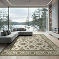 thumbnail image 1 of ODIKA 9'x12' Washable Area Rug Non-Slip, Chair-Friendly Boho Large Allover Clusters Crisp Print Balanced Cream Farmhouse for Dining Room, Basement, Office, 1 of 7