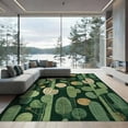 thumbnail image 1 of ODIKA 9'x12' Washable Area Rug Non-Slip, Chair-Friendly Botanical Print Mid Century Forest Sunset Abstract Monstera Round for Dining Room, Basement, Large Office, 1 of 7