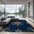 thumbnail image 1 of ODIKA 9'x12' Washable Area Rug Non-Slip, Chair-Friendly Classic Navigation Compass Vintage Marine Cartography Themed for Dining Room, Basement, Large Office, 1 of 7