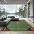thumbnail image 1 of ODIKA 9'x12' Washable Area Rug Non-Slip, Chair-Friendly Football Field Gridiron Retro Pennant Doormat Door Footaball for Dining Room, Basement, Large Office, 1 of 7