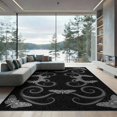 thumbnail image 1 of ODIKA 9'x12' Washable Area Rug Non-Slip, Chair-Friendly Gothic Serpent Snake Wing Mystical Moody Witchy Whimsical Moth for Dining Room, Basement, Large Office, 1 of 7