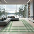 thumbnail image 1 of ODIKA 9'x12' Washable Area Rug Non-Slip, Chair-Friendly Mint Decorative Gingham Grid Contemporary Plaid Neutral Checkered for Dining Room, Basement, Large Office, 1 of 7