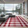 thumbnail image 1 of ODIKA 9'x12' Washable Area Rug Non-Slip, Chair-Friendly Plaid Grid Farmhouse Decorative Checked Checkered Striped Christma for Dining Room, Basement, Large Office, 1 of 7