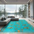 thumbnail image 1 of ODIKA 9'x12' Washable Area Rug Non-Slip, Chair-Friendly Scene With Nautical Turtle Fish And Octopus Ocean Underwater Refined Structured for Dining Room, Basement, Large Office, 1 of 7
