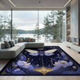 thumbnail image 1 of ODIKA 9'x12' Washable Area Rug Non-Slip, Chair-Friendly Witchy Mystical Moth Medallion With Celestial Stars Moons Floral for Dining Room, Basement, Large Office, 1 of 7