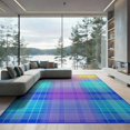 thumbnail image 1 of ODIKA 9'x12' Washable Area Rug Ombre Checkered Short Grid Aesthetic Groovy Gradient Plaid Pile for Master Suite, California King, Under Bed, Non-Shedding, Easy Care, 1 of 7
