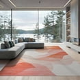 thumbnail image 1 of ODIKA 9'x12' Washable Area Rug Peach Ombre Swirling Wave Abstract Watercolor Flow Gradient Pastel for Dining Room, Basement, Large Office, Non-Slip Chair-Friendly, 1 of 7