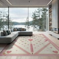 thumbnail image 1 of ODIKA 9'x12' Washable Area Rug Pencil Coquette Pink Vintage Schoolgirl Cutecore School Classroom for Master Suite, California King, Under Bed, Non-Shedding, Easy Care, 1 of 7