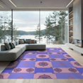thumbnail image 1 of ODIKA 9'x12' Washable Area Rug Pink Checkered Grid Alternating Squares Scattered Symmetrical for Dining Room, Basement, Large Office, Non-Slip Chair-Friendly, 1 of 7