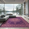 thumbnail image 1 of ODIKA 9'x12' Washable Area Rug Purple Delicate Pink Border Balanced Decorative Furry Quilted for Dining Room, Basement, Large Office, Non-Slip Chair-Friendly, 1 of 7