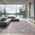 thumbnail image 1 of ODIKA 9'x12' Washable Area Rug Round Fuzzy Pastel Polka Dot Scatter Circle Ombre Gradient Purple Flowing for Master Suite, California King, Under Bed, Non-Shedding, Easy Care, 1 of 6