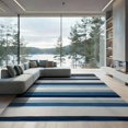 thumbnail image 1 of ODIKA 9'x12' Washable Area Rug Striped Gradient Bands Powder Transitions Scandinavian Stripes for Great Room, Indoor Concept, Large Living Low Pile, Flatwoven, 1 of 7