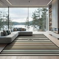 thumbnail image 1 of ODIKA 9'x12' Washable Area Rug Striped Horizontal Door Stripe Featuring Centered Text Motif for Great Room, Indoor Concept, Large Living Low Pile, Flatwoven, 1 of 7