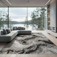 thumbnail image 1 of ODIKA 9'x12' Washable Area Rug Swirl Veined Flow Streaks Symmetrical Motif Vein Border Abstract Flowing Dynamic for Dining Room, Basement, Large Office, Non-Slip Chair-Friendly, 1 of 7