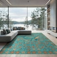 thumbnail image 1 of ODIKA 9'x12' Washable Area Rug Turtle Tropical Cartoon Ocean Design With Starfish Trim Whale And Sea Playful for Dining Room, Basement, Large Office, Non-Slip Chair-Friendly, 1 of 7