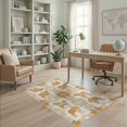 thumbnail image 1 of ODIKA Abstract Inspired Patchwork Border Bold Block Motif Cow Spotted Refined Stain Resistant Low Profile for Dorm Room, Small Living Apartment, 1 of 7