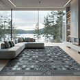 thumbnail image 1 of ODIKA Abstract Layout Lattice Frame Grey Interlocking Grid Geometric Flowing Dynamic for Master Suite, California King, Under Bed, Foldable Easy Care, 1 of 7