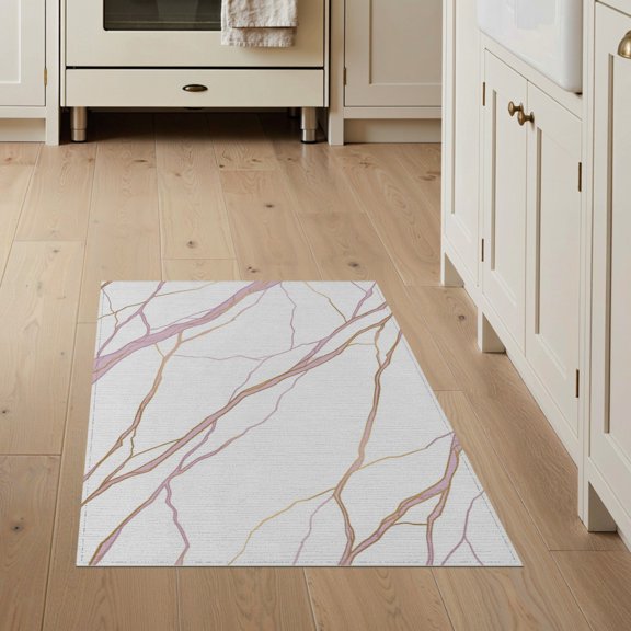 ODIKA Abstract Minimalist Vein Swirl Veined Watercolor Purple Pink Refined Structured for Bedroom, Bedside, Nursery, Pet Friendly & Kids Safe