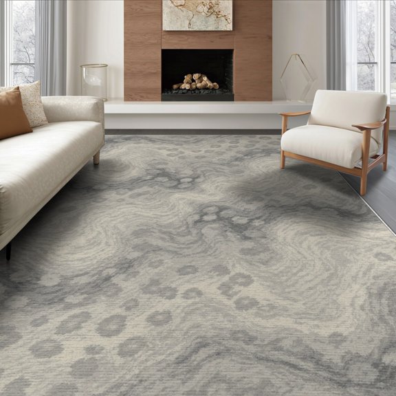 ODIKA Abstract Spotted Marbled Tonal Gradient Inspired Field Brindle Flowing Dynamic for Living Room, Under Sectional, Family , Non-Slip Flatwoven