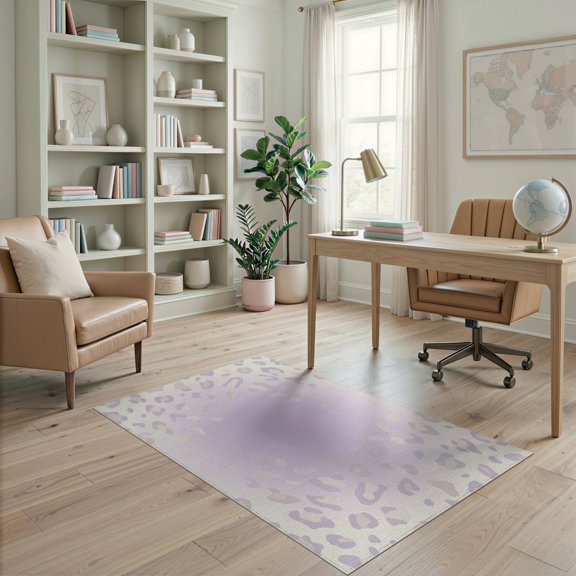 ODIKA Abstract Spotted Ombre Gradient Purple Furry Fluffy Pink Shape Playful for Playroom, Bedroom, Reading Nook, Pet Friendly & Kids Safe Play