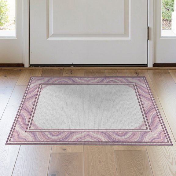 ODIKA Abstract Swirled Border Watercolor Flow Swirl Veined Purple Pink Refined for Bedroom, Nursery, RV, Pet Friendly & Kids Safe Bedside