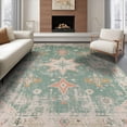 thumbnail image 1 of ODIKA 8'x10' Washable Area Rug Accessories Vintage Farmhouse Distressed Border Vanity Decorations for Dining Room, Large Office, Lounge, Non-Slip Chair-Friendly Mat, 1 of 7