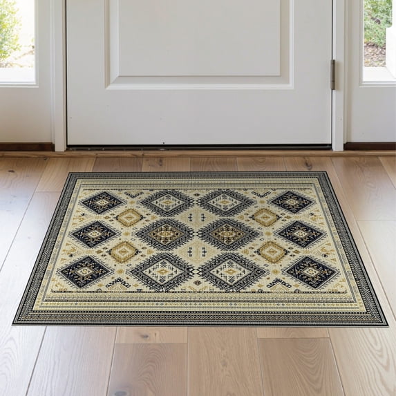 ODIKA Aesthetic Boho Trellis Southwestern Vintage Bathroom Printed for Entryway, Kitchen, Laundry Room, Stain Resistant Thin Throw
