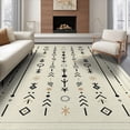 thumbnail image 1 of ODIKA Alfombras Boho Minimalist Symbols Dotted Frame Para Habitacion Non-Slip Chair-Friendly for Dining Room, Large Office, Lounge, 1 of 7