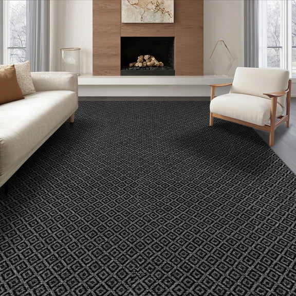 ODIKA Alfombras Minimalist Para Tonal Featuring Subtle Repeating Motifs for Dining Room, Large Office, Lounge, Non-Slip Chair-Friendly