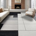thumbnail image 1 of ODIKA Alfombras Minimalist Scandinavian Tonal Grid Block Para Habitacion for Queen Size Bedroom, Under Bed, Master Suite, Foldable Easy Care, 1 of 7
