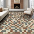 thumbnail image 1 of ODIKA Bathroom Geometric Way Interlocking Block Faded Stairs Hallway Non-Slip Chair-Friendly for Dining Room, Large Office, Lounge, 1 of 7