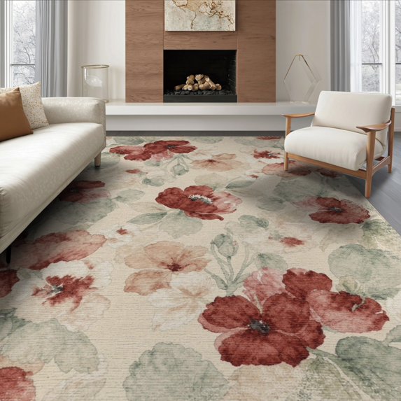 ODIKA Bathroom Painterly Way Contemporary Stairs Hallway Abstract Table for Dining Room, Large Office, Lounge, Non-Slip Chair-Friendly