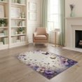 thumbnail image 1 of ODIKA Bathtub Border Vintage Butterfly Delicate Scrolling Pile Backing Stain Resistant Low Profile for Dorm Room, Small Living Apartment, 1 of 7