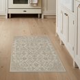 thumbnail image 1 of ODIKA Beige Boho Faded Ornamental Border Interlocking Grey Neutral Non-Slip Chair-Friendly for Home Office, Hallway, Laundry Room, 1 of 7