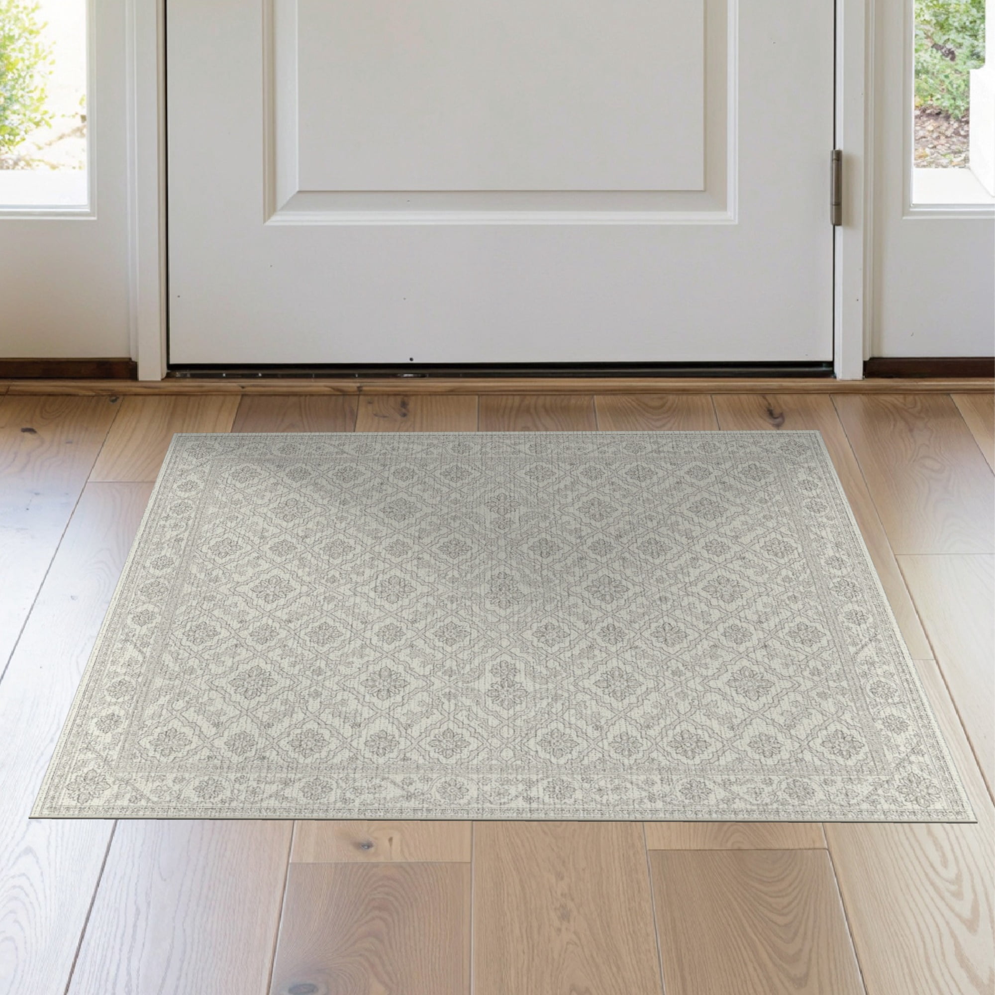 ODIKA Beige Grey Vintage Retro Trellis Layout Boho Neutral Large ...