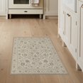 thumbnail image 1 of ODIKA Beige Neutral Faded Border Decorative Pile Vintage Extra Stain Resistant Flatwoven for Entryway, Kitchen, Mudroom, 1 of 7