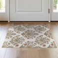 thumbnail image 1 of ODIKA Beige Scattered Leafy Sprigs Asymmetric Pile Playroom Imitation for Entryway, Kitchen, Laundry Room, Stain Resistant Thin Throw, 1 of 7