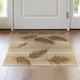 thumbnail image 1 of ODIKA Beige Striped Cream Botanical Frond Rectangular Fronds Large Stain Resistant Thin Throw for Entryway, Kitchen, Laundry Room, 1 of 7