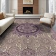 thumbnail image 1 of ODIKA Boho Geometric Border Abstract Swirl Ombre Gradient Bordered Purple Flowing Foldable Easy Care for King Size Bedroom, Master Suite, Under Bed, 1 of 7