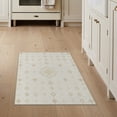 thumbnail image 1 of ODIKA Boho Minimalist Diamonds Rectangular Neutral Ivory Beige Flowing Dynamic for Entryway, Kitchen, Mudroom, Stain Resistant Flatwoven, 1 of 7