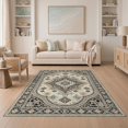 thumbnail image 1 of ODIKA Boho Neutral Vintage Farmhouse Geometric Hallway Pink Bathroom Fall Flowing Non-Slip Low Profile for Guest Room, Lounge, Apartment, 1 of 7
