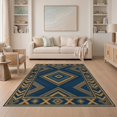 thumbnail image 1 of ODIKA Bold Border Interlocking Zigzag Stripes Herringbone Southwestern Refined Non-Slip Low Profile for Guest Room, Lounge, Apartment, 1 of 7