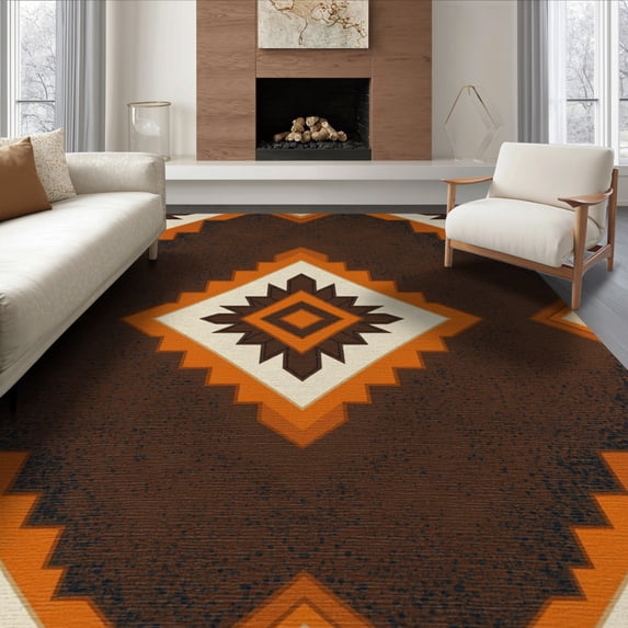 ODIKA Bold Southwestern Salt Speckled Inspired Motifs Abstract Spotted Refined Non-Slip Flatwoven for Living Room, Under Sectional, Family