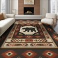 thumbnail image 1 of ODIKA 8'x10' Washable Area Rug Border Mens Decorations Reindeer Lone Cabin Southwestern Cowboy Playful for Dining Room, Large Office, Lounge, Non-Slip Chair-Friendly Mat, 1 of 7